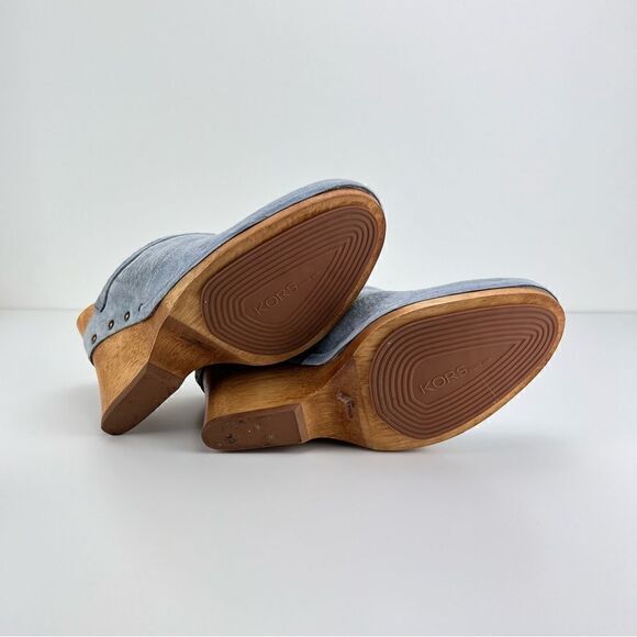 Michael KORS suede & wood wedge clogs size 10 - Picture 10 of 10